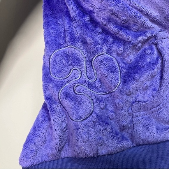 Triple Flip Purple Bubble Dot Fleece Zip up Sweater Size 10 - Picture 6 of 12